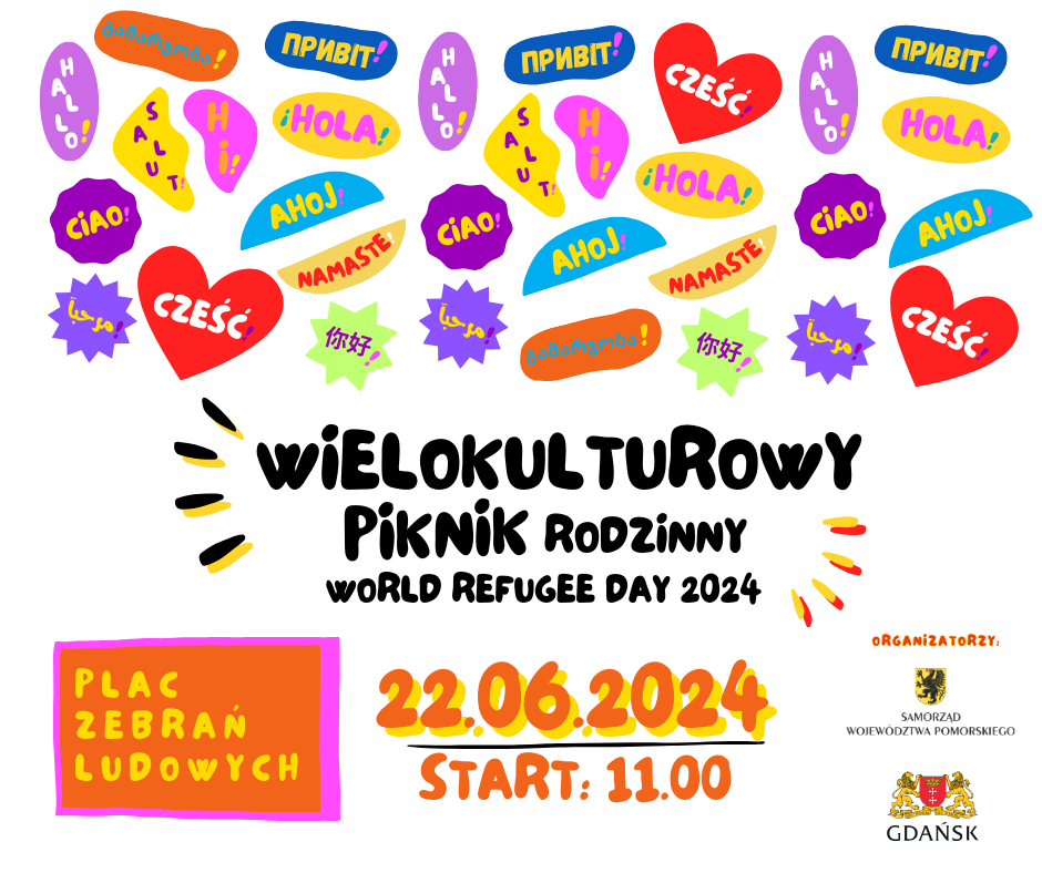 Zaproszenie na WIELOKULTUROWY PIKNIK RODZINNY. WORLD REFUGEE DAY 2024!